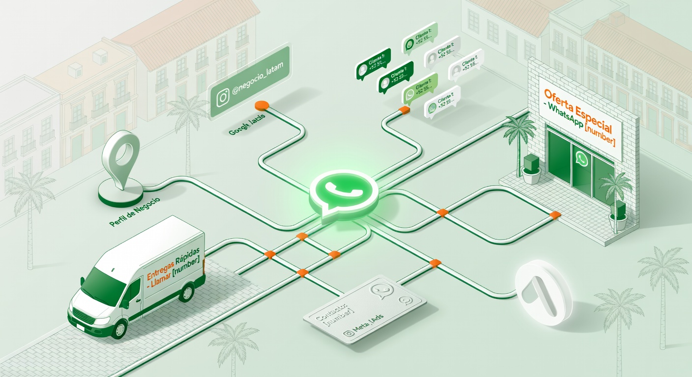 El número de WhatsApp aparece como si fuera una red de cañerías conectada a anuncios, Instagram, Google, carteles y clientes agendados. Sirve para entender por qué cambiarlo no es un detalle menor.