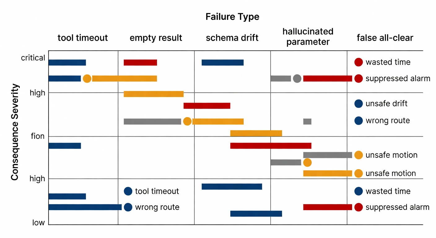 A severity chart climbs from boring software glitches to the stuff that can actually move hardware or suppress alarms. Not all failures are equal, and pretending otherwise is a headscratcher.